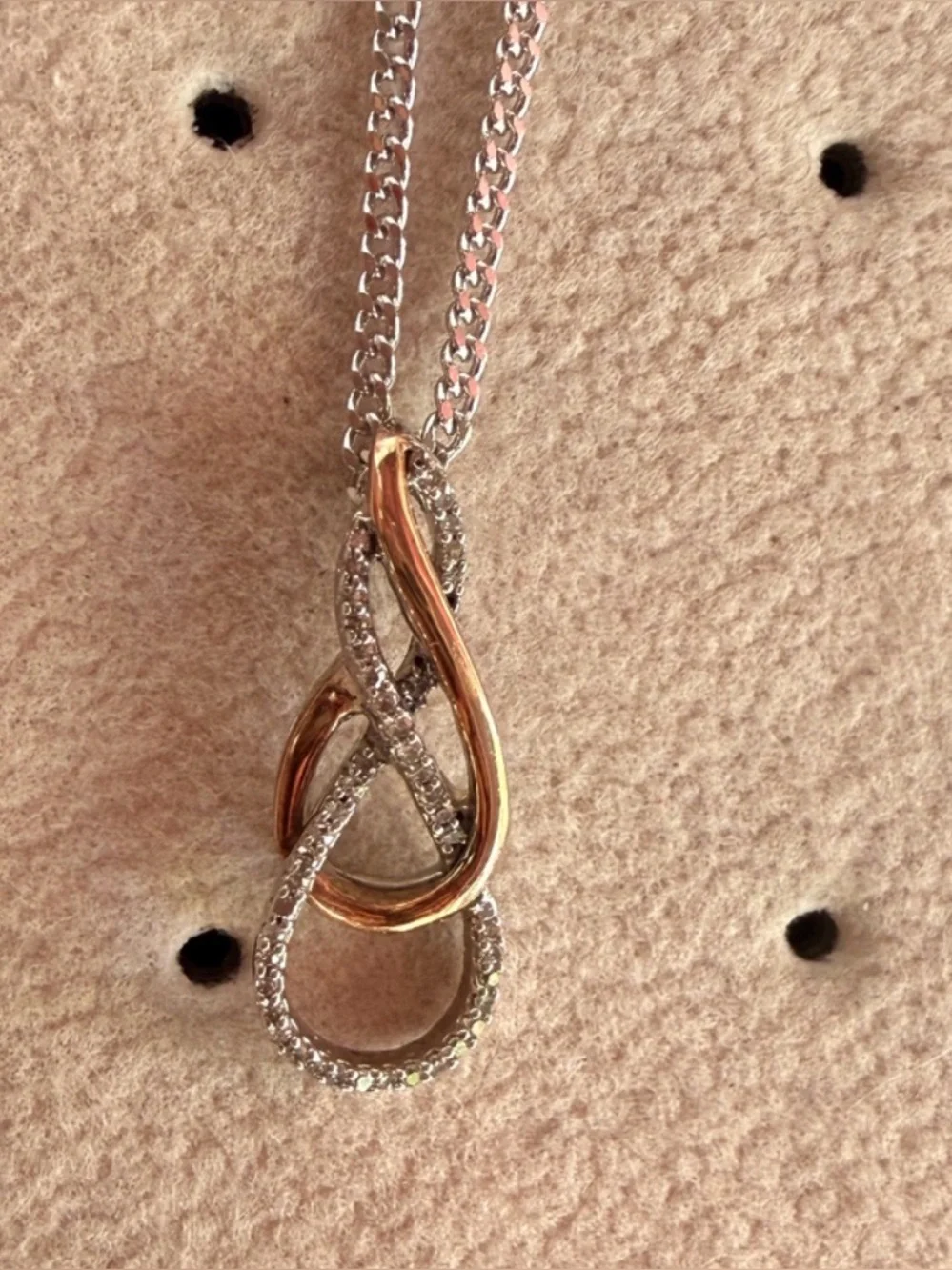 Zales diamond Two-Tone Gold & Silver Infinity Pendant Necklace - Women Jewelry